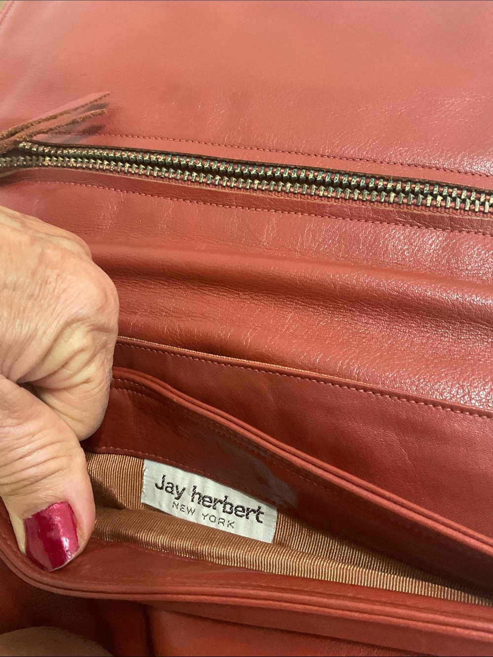 Jay Hebert NY Classic Brown, vintage Leather Shoulder Bag - Picture 2 of 6
